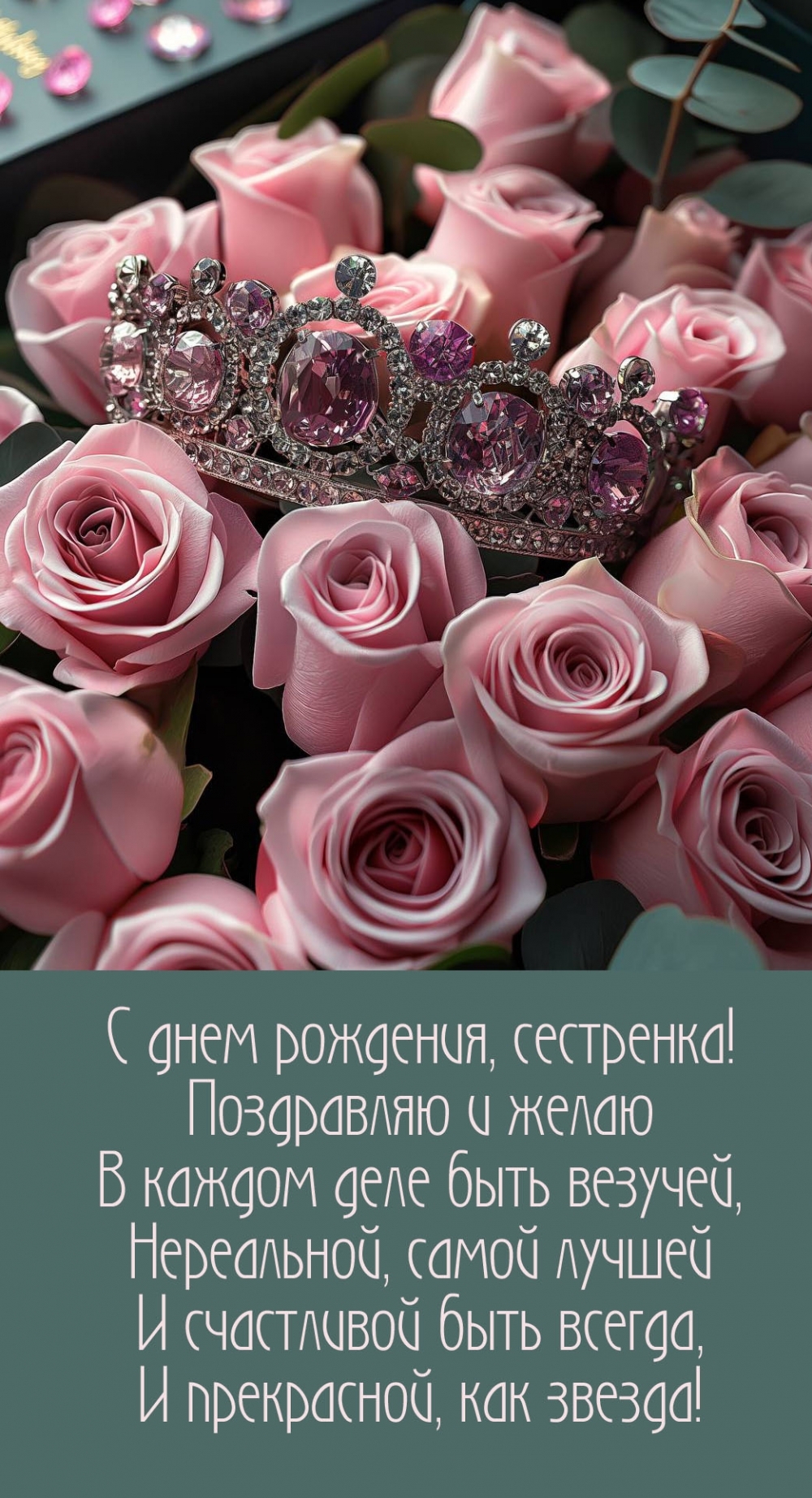 С днем рождения, сестренка! Желаю в каждом деле быть везучей