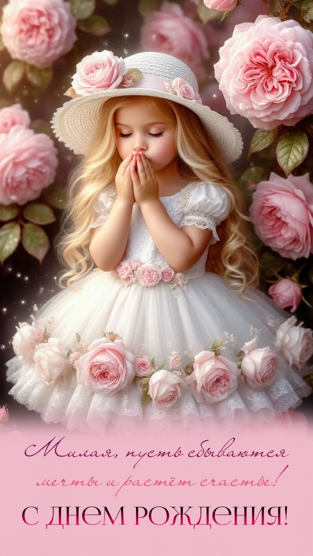 Милая, пусть сбываются мечты и растёт счастье!