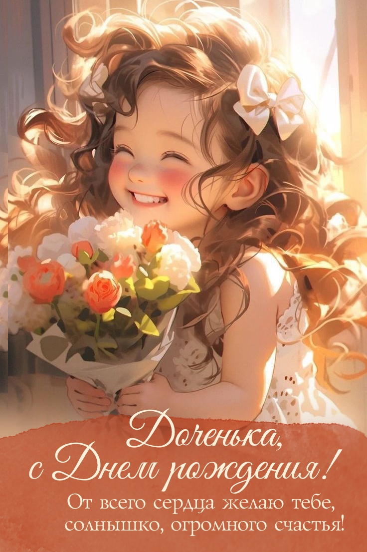Доченька, с днем рождения! От всего сердца желаю тебе счастья!