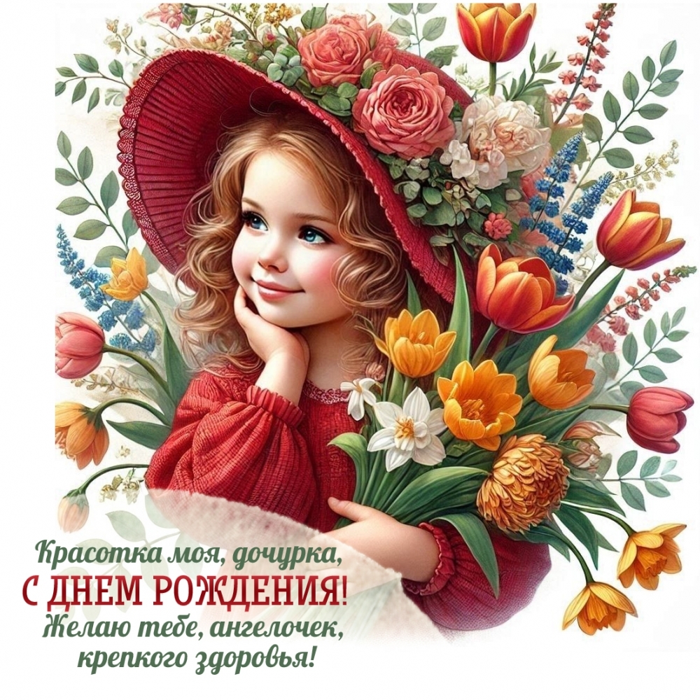 Красотка моя, дочурка, с днем рождения!
